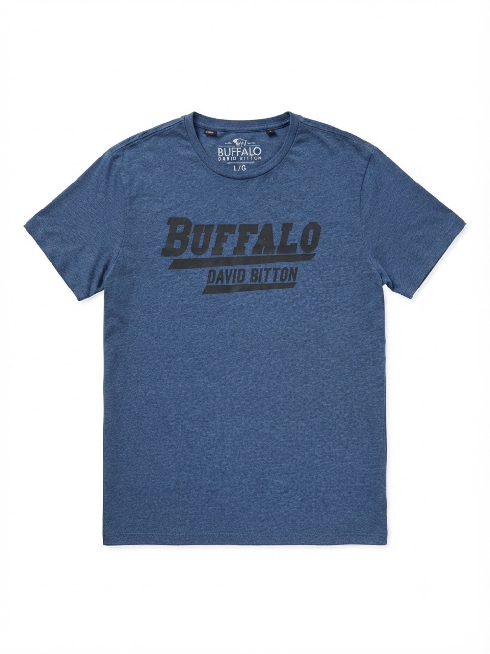 Buffalo David Bitton Blue Heather Graphic T-Shirt Men's Size Large